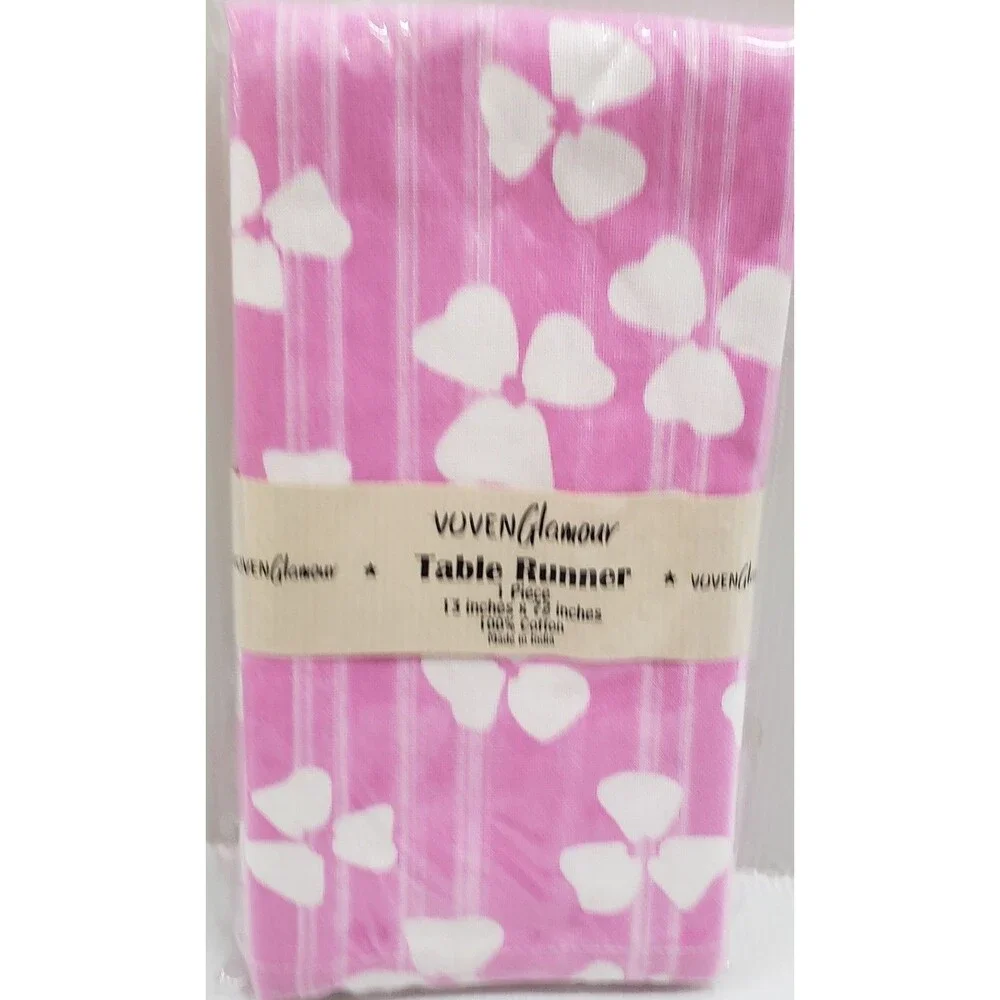 Long Cotton Fabric Printed Table Runner (13